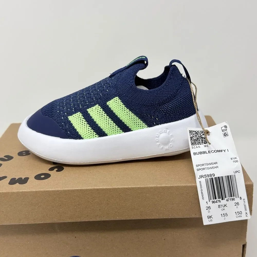 Adidas Bubblecomfy I Kids Shoes Size 9K Blue Green Lightweight STORE MODEL